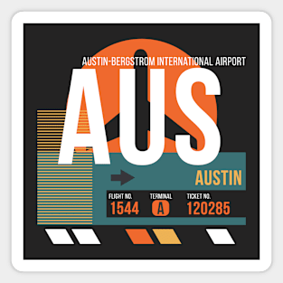 Austin (AUS) Airport Code Baggage Tag Magnet